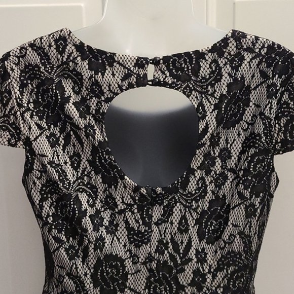 Sweet Storm Black and Beige Dress - Picture 3 of 9